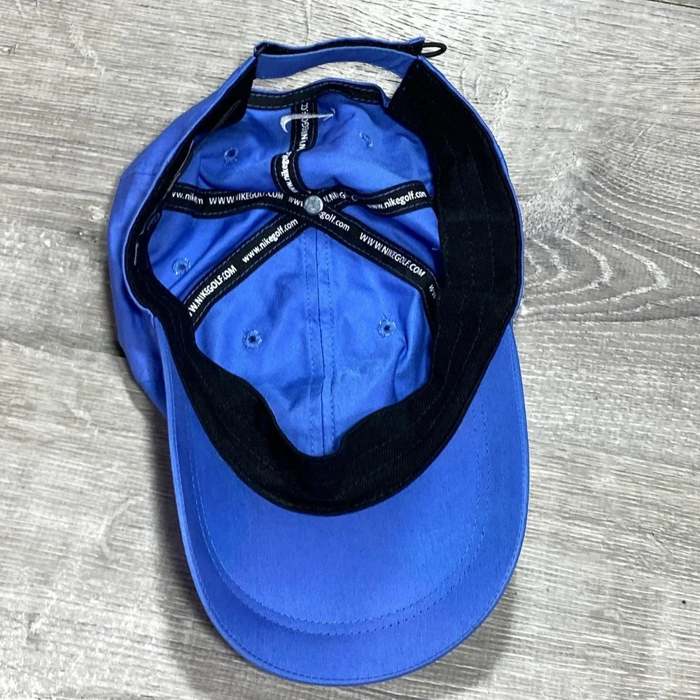 Nike Golf Hat Cap Baseball Strap Back Mens One Size Blue‎ Crest Logo Adjustable